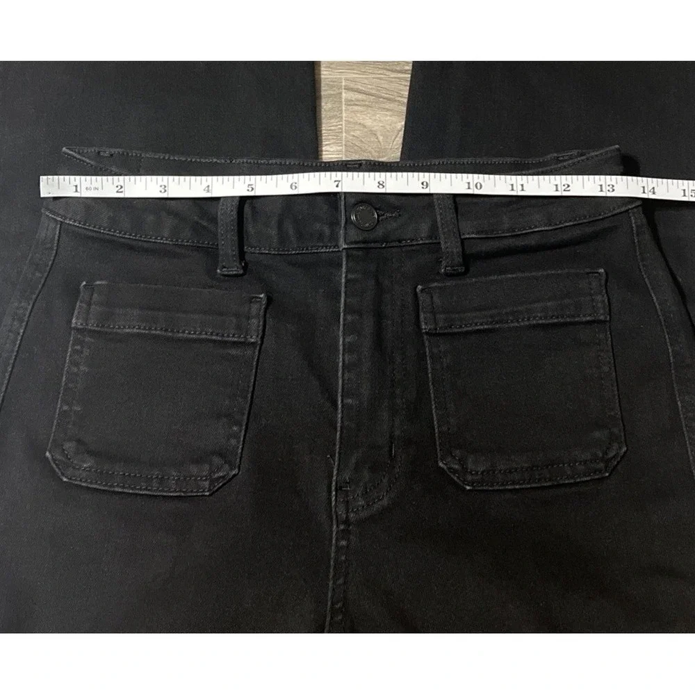 Judy Blue High Waisted Patch Pocket Straight Leg Black Jeans SZ 5/27 (27x33) - Picture 5 of 10